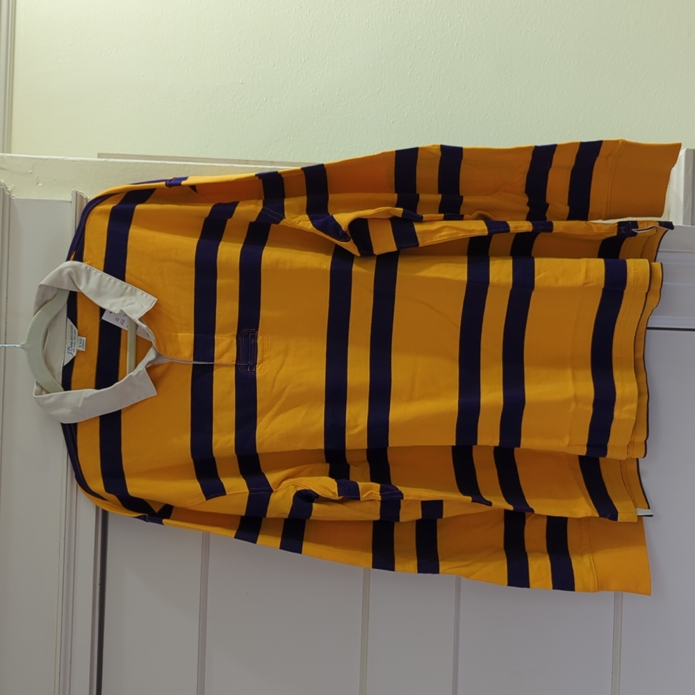 JCREW purple and gold rugby